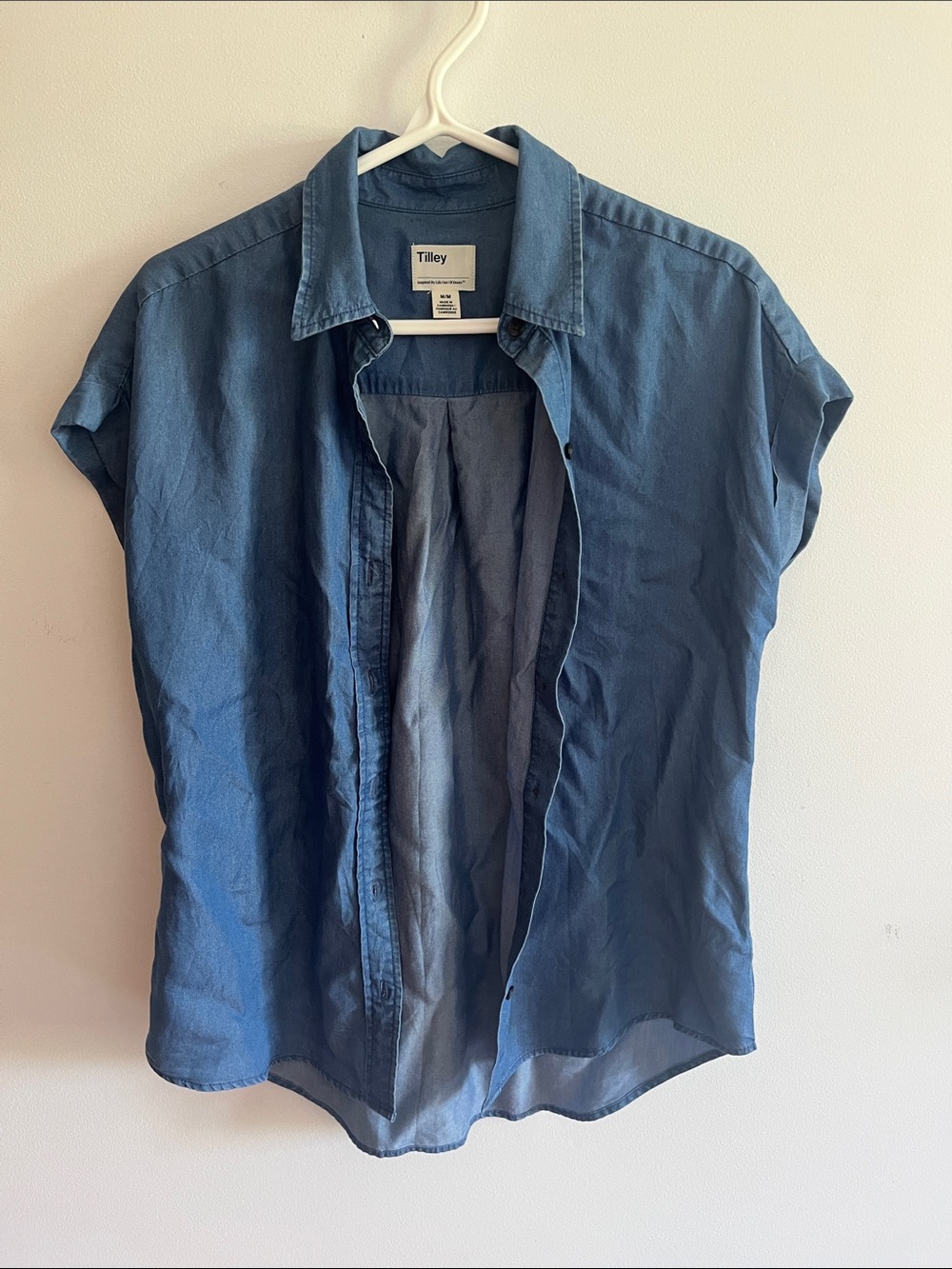 Tilley Women's Short-Sleeve Button-Down Shirt — Indigo Blue